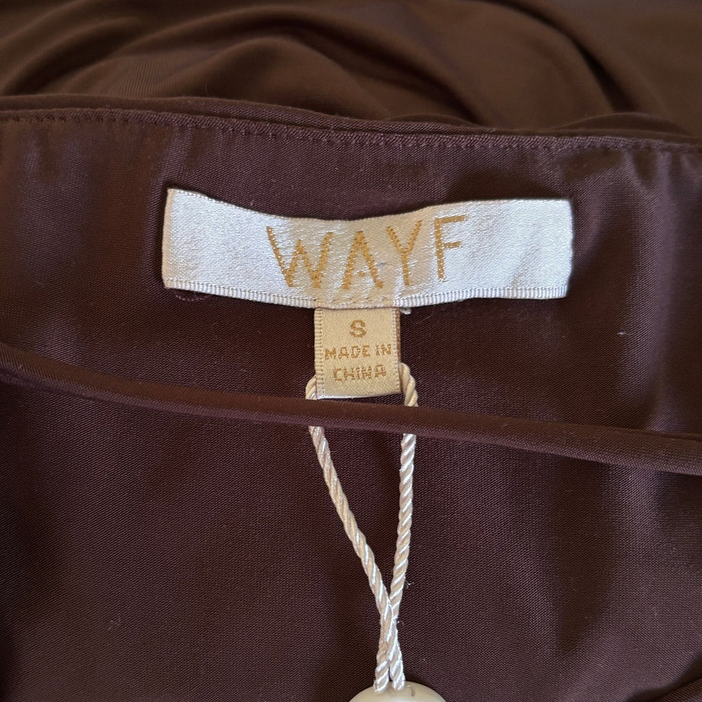 WAYF Cutout Long Sleeve Top - Chocolate Brown - Size S