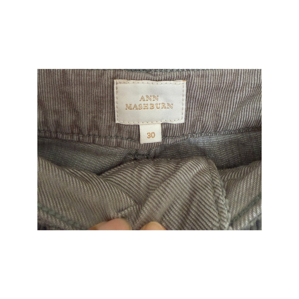 Ann Mashburn Corduroy Patch Pocket Crop Pant - Green - Size 30