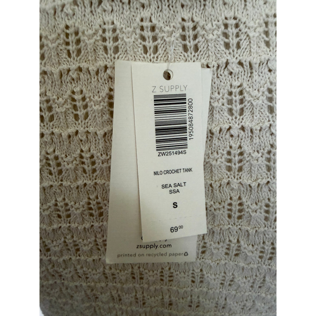 New Z Supply Nilo Crochet Tank - Sea Salt - Size Small