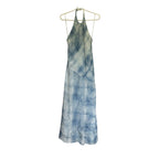 New Zara Maxi Halter Dress - Tie Dye Blue - Size Extra Small