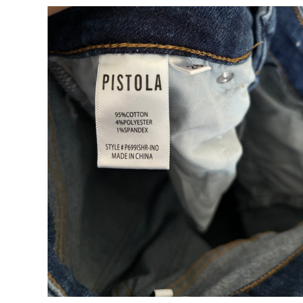 PISTOLA High Rise Straight Leg Jeans - Blue - Size 26