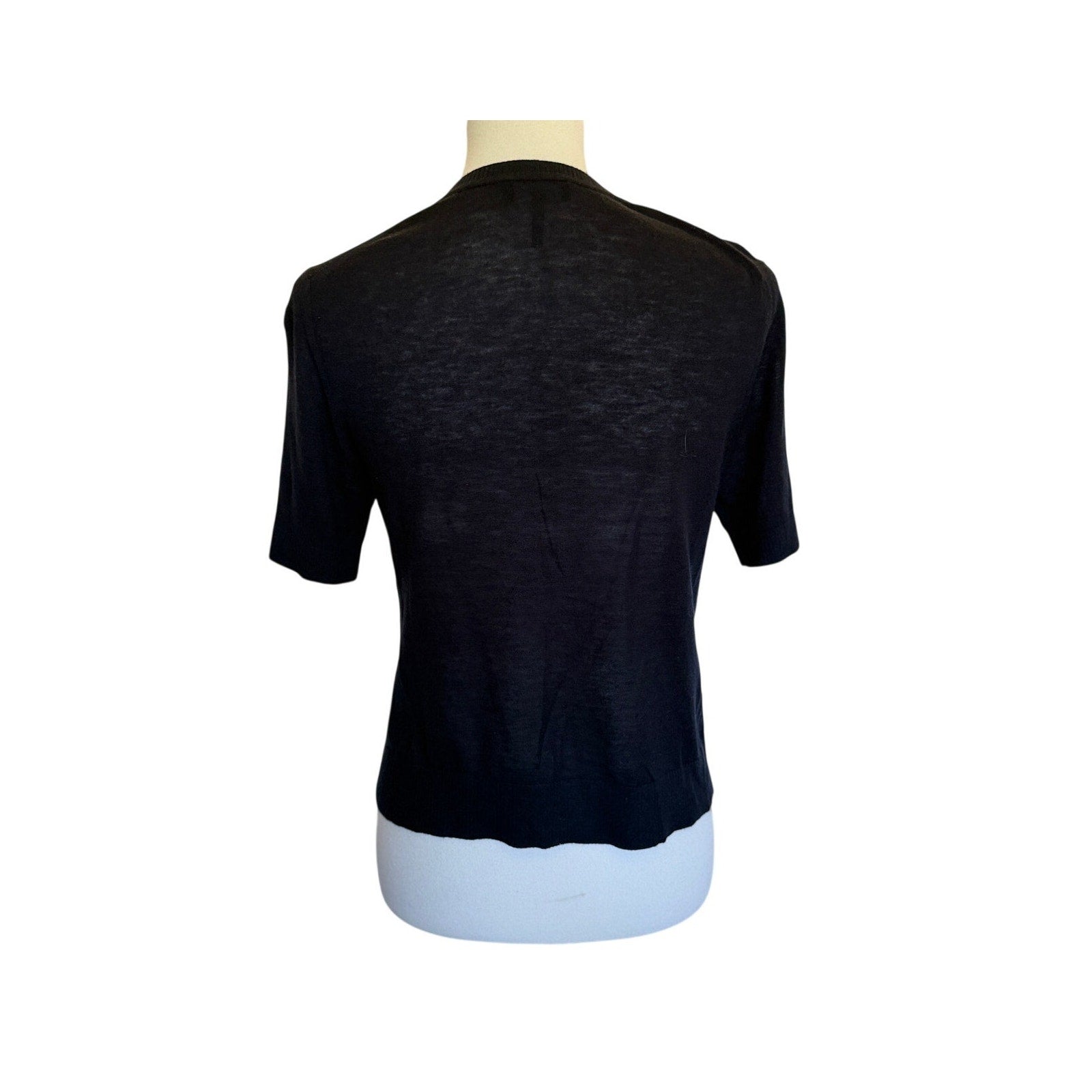 ME+EM Merino Cashmere Barely There Tee - Black - Size 4