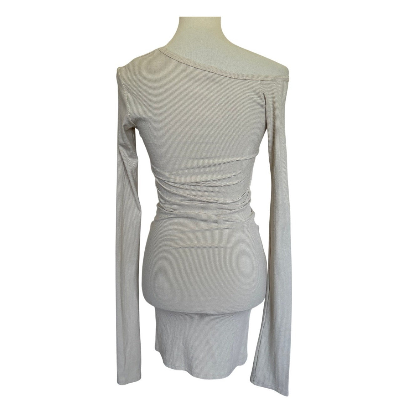 THE LINE BY K Rori Oat Off Shoulder Henley Mini Dress - Oat - Medium