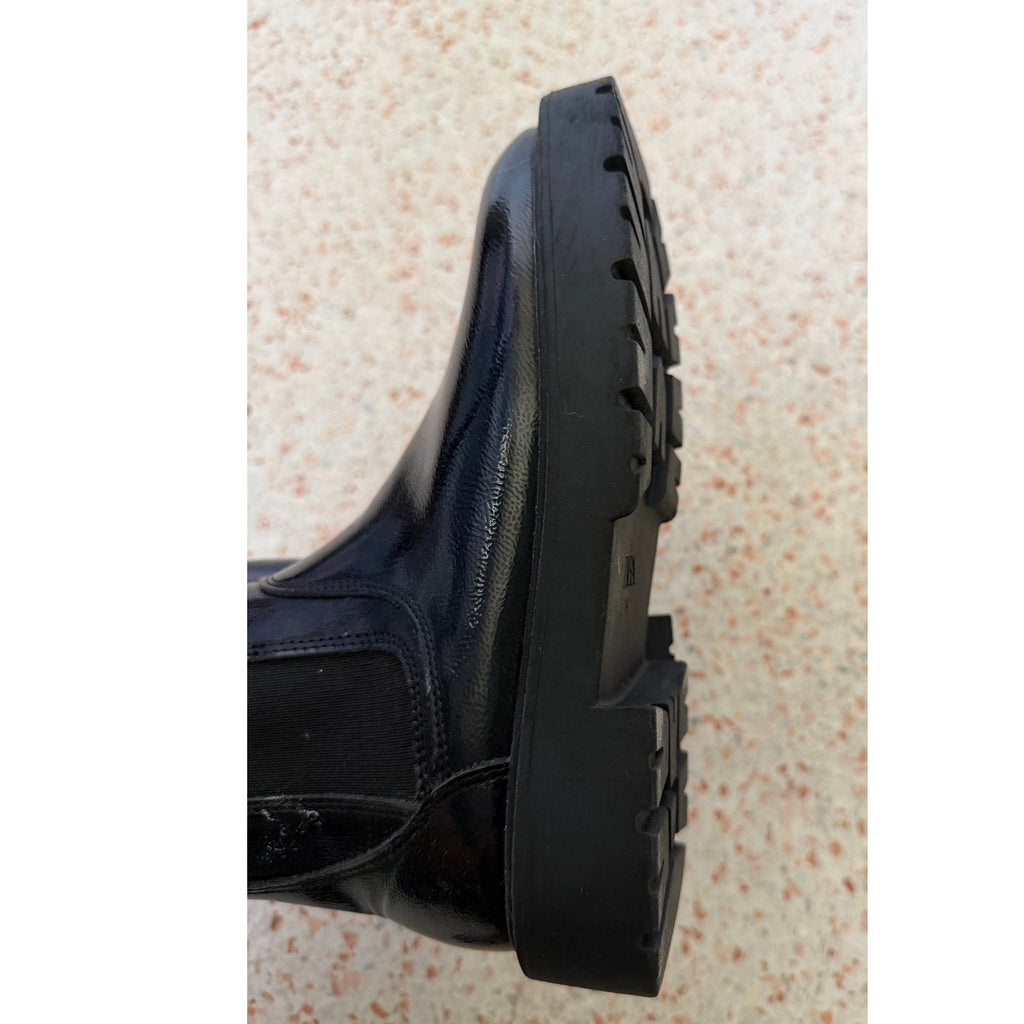 Zara Kids Patent Leather Zip Boots - Black - Size EU 34 US 2.5