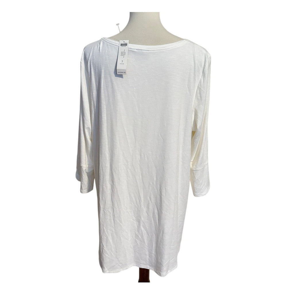 New Chico's Zenergy Envelope Hem Tunic - Alabaster - Size 3 / XL