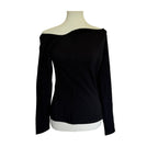 MARCELLA Sylvan Top European Ponte Asymmetric Neckline Top - Black - Size Medium