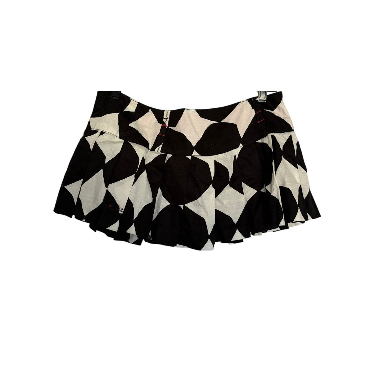 Vintage Y2K Miss Sixty Geo Print Mini Skirt - Black / White - Size Medium