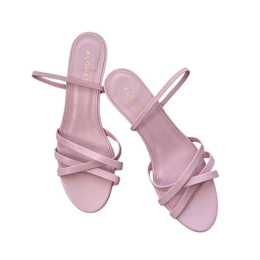 Alohas Wasabi Kitten Heel Sandal - Pink - Size 9