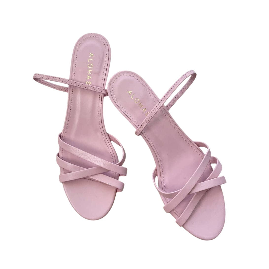 Alohas Wasabi Kitten Heel Sandal - Pink - Size 9