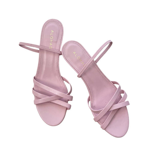 Alohas Wasabi Kitten Heel Sandal - Pink - Size 9