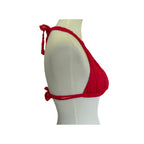 Luli Fama Lost At Sea Triangle Halter Bikini Top - Scarlet (Red) - Size Large