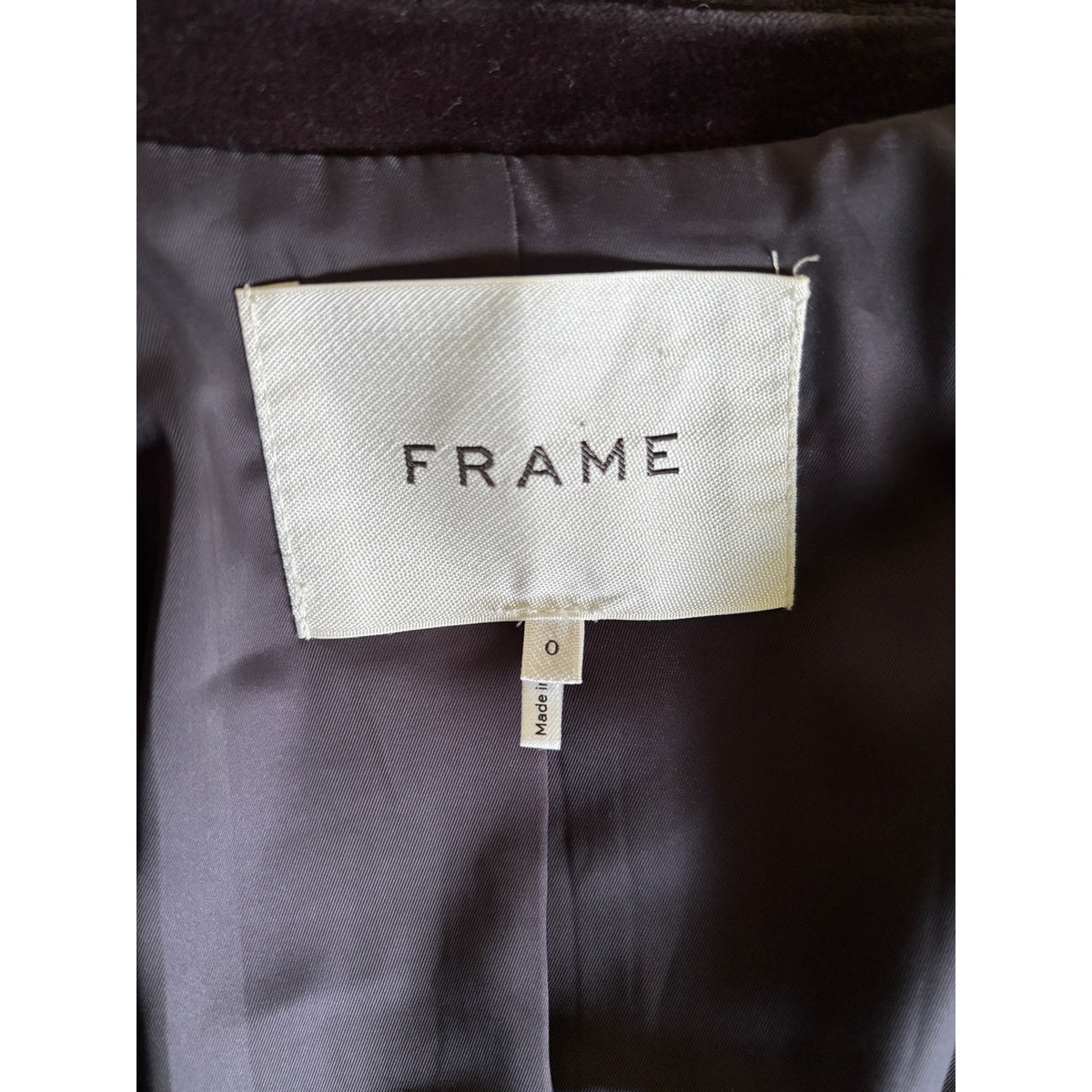 Frame Classic Velvet Blazer  - Charcoal - Size 0