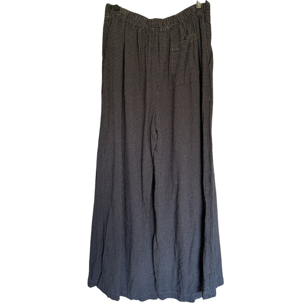 Cut Loose Wide Leg Pant In Mini Check Tencel #8562405 - Blue/Black - Medium