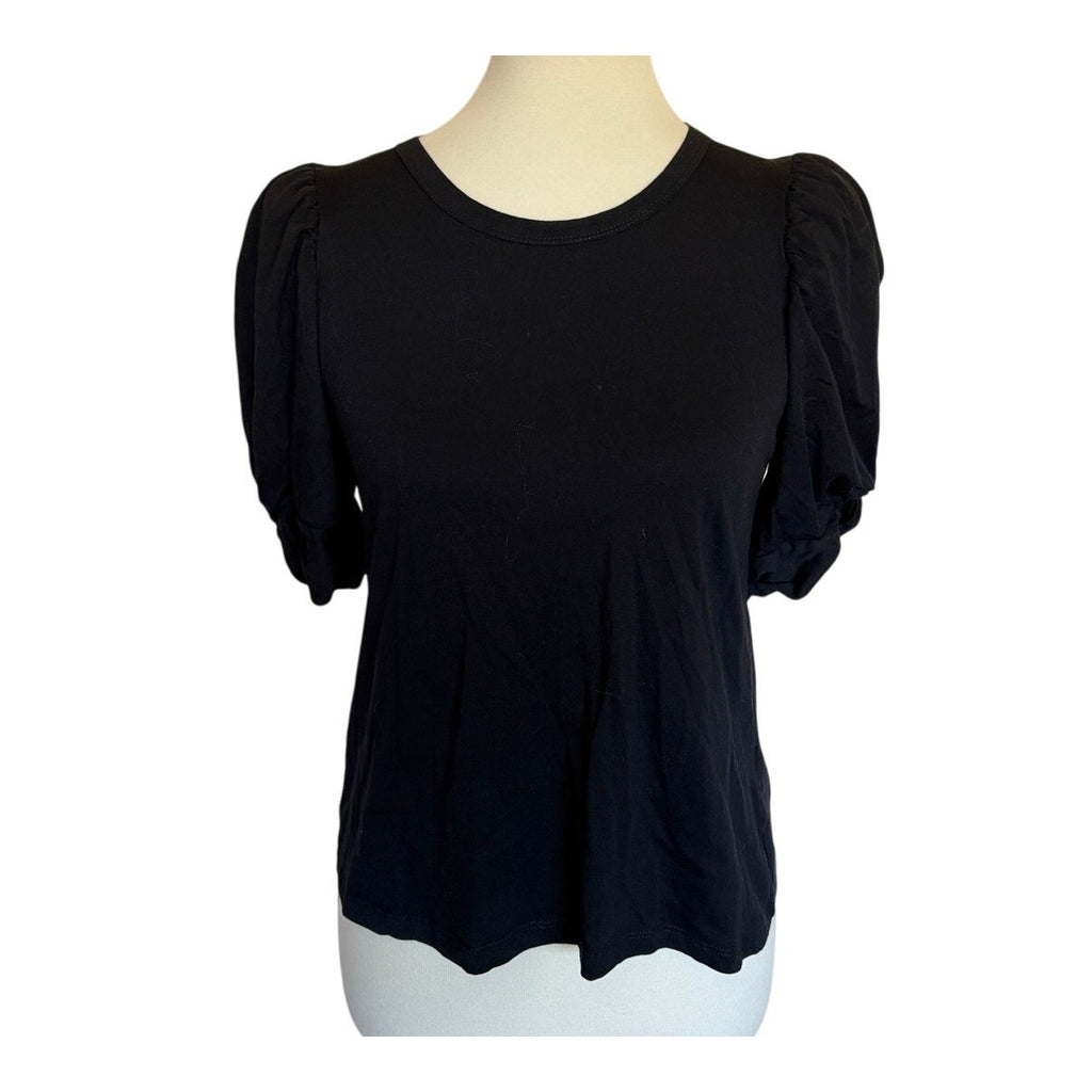 POMANDER PLACE Vesty Puff Short Sleeve Crewneck - Black - Size Medium