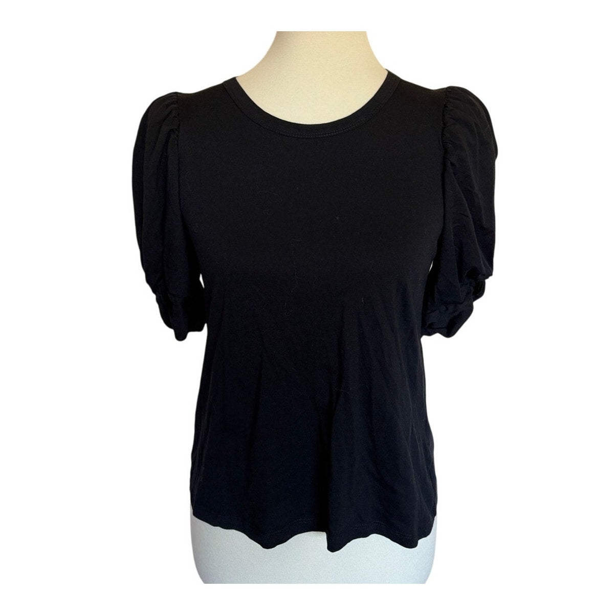 POMANDER PLACE Vesty Puff Short Sleeve Crewneck - Black - Size Medium