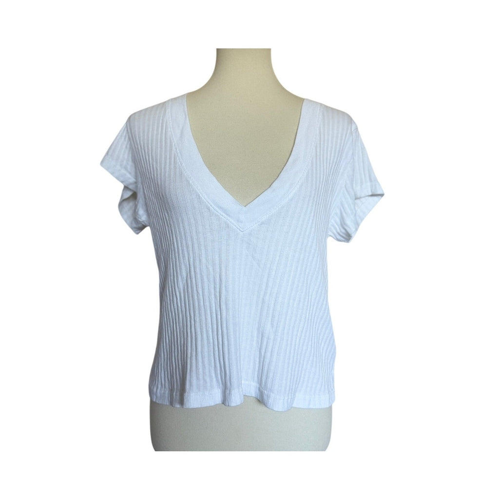 PERFECTWHITETEE Bobby V Neck Tee - White - Size Small