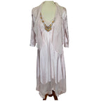 Komarov Beaded Crinkle Dress and Matching Jacket - Light Pink - Size Small