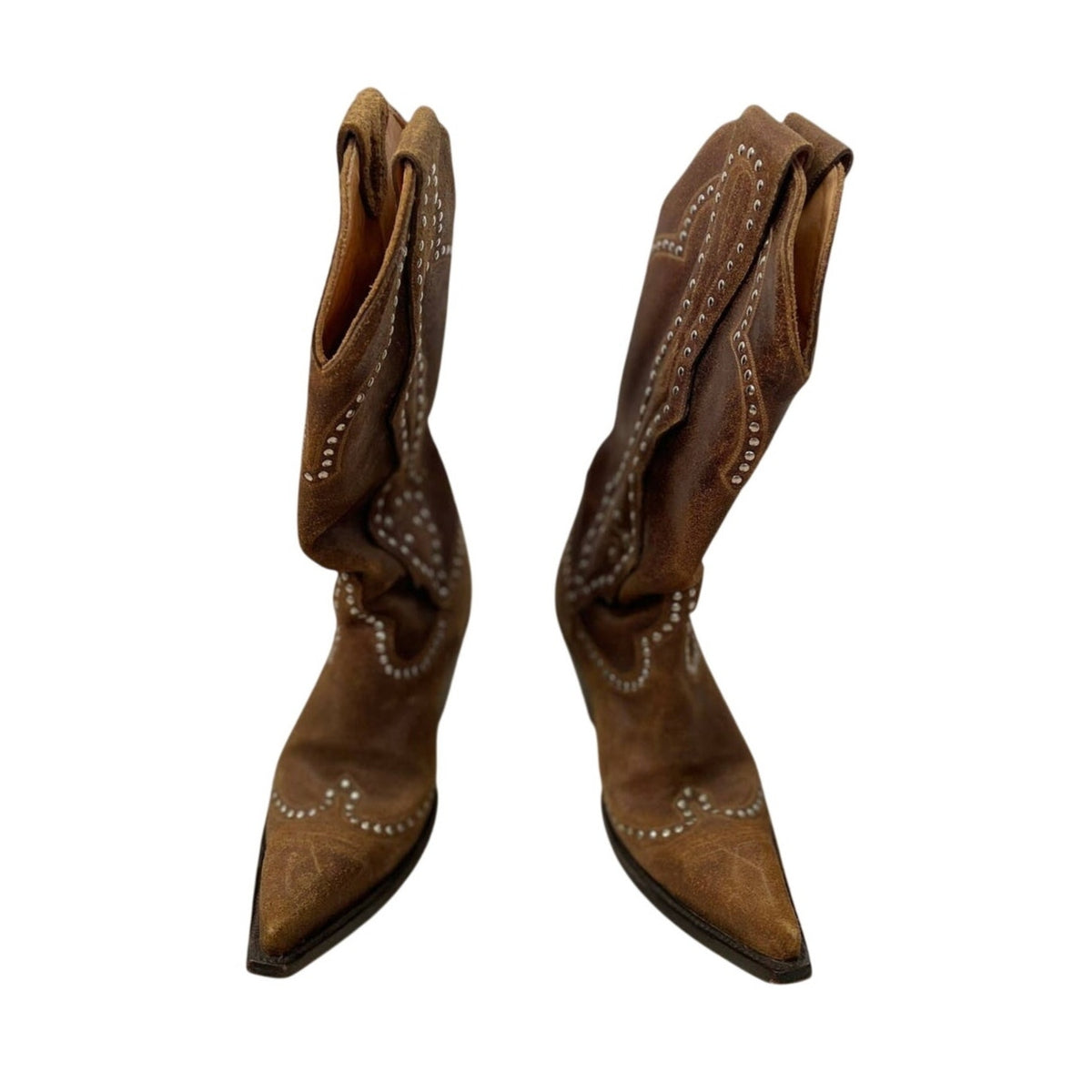 Old Gringo Studded Leather Boots -Tan Brown - Size 6