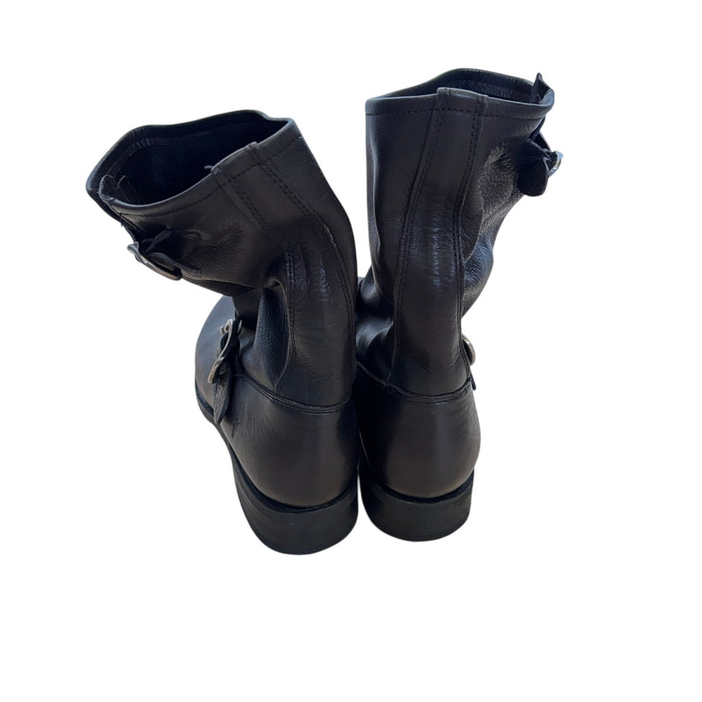 Frye Veronica Leather Short Boot - Black - Size 8