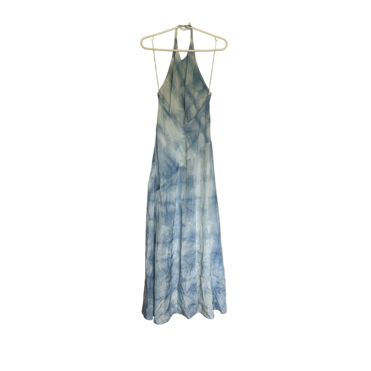 New Zara Maxi Halter Dress - Tie Dye Blue - Size Extra Small