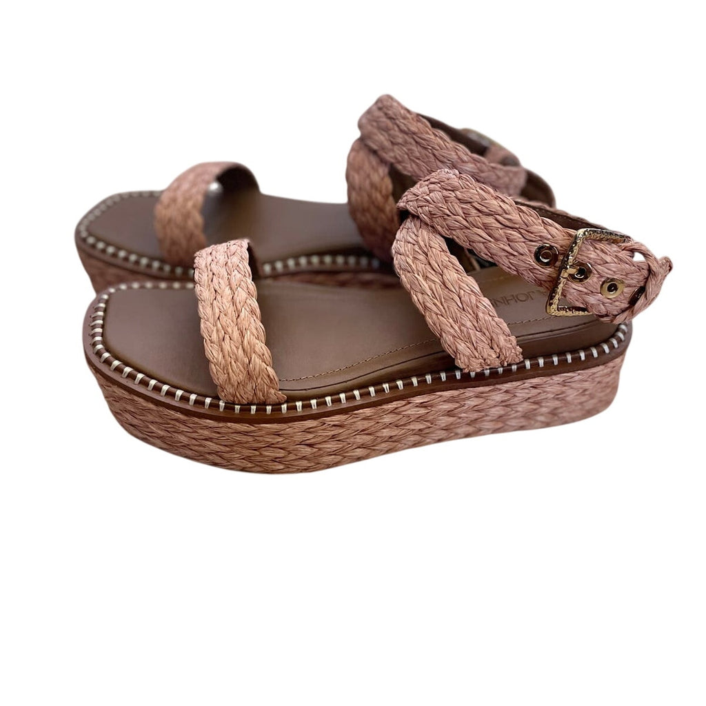 Ulla Johnson Gemma Woven Raffia Espadrille Sandals - Blush - Size 9.5