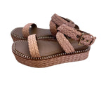Ulla Johnson Gemma Woven Raffia Espadrille Sandals - Blush - Size 9.5
