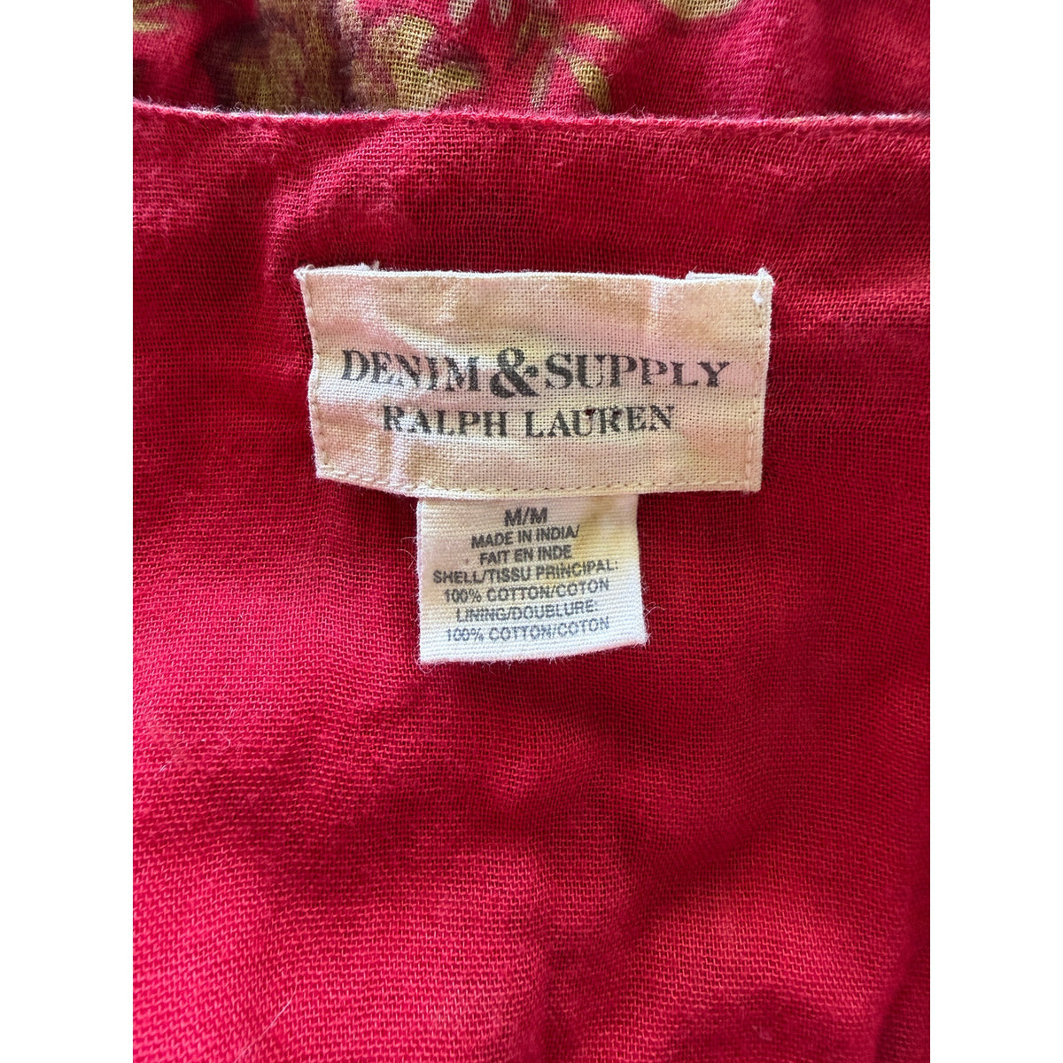Denim & Supply Ralph Lauren Cotton Wrap Maxi Dress - Red Floral - Size Medium