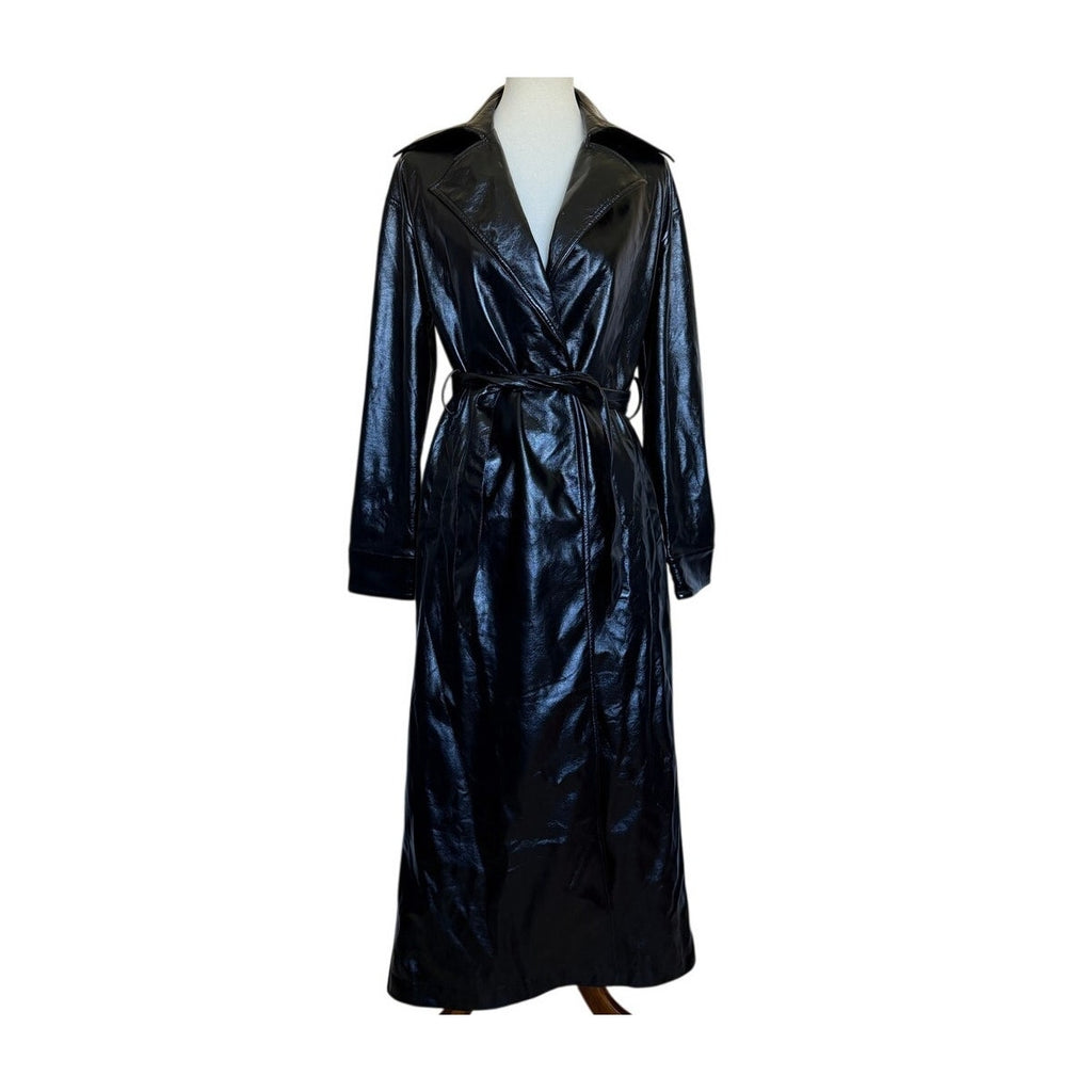Amanda Uprichard Lansing Coat in Patent - Black Patent - XS