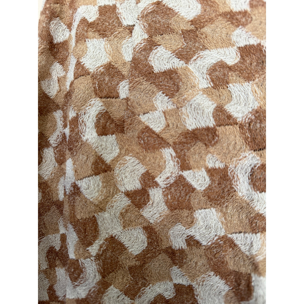 Vintage Jan and Carlos Geometric Pattern Knit Capri Pants - Cream/Tan - Size IT 40 US  6