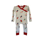Hanna Andersson Holiday Print Long John Set - Gliding On Ice Blue - Size 4