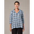 Cut Loose Crinkle Plaid Hi-Low Shirt - Medium - 0387945