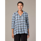 Cut Loose Crinkle Plaid Hi-Low Shirt - Medium - 0387945
