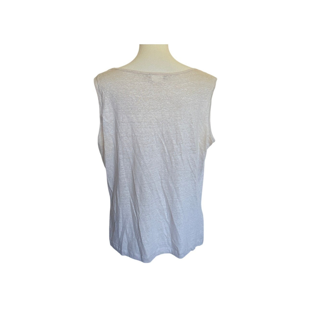MARINA RINALDI Flax Linen Tank - Ivory - Size Large