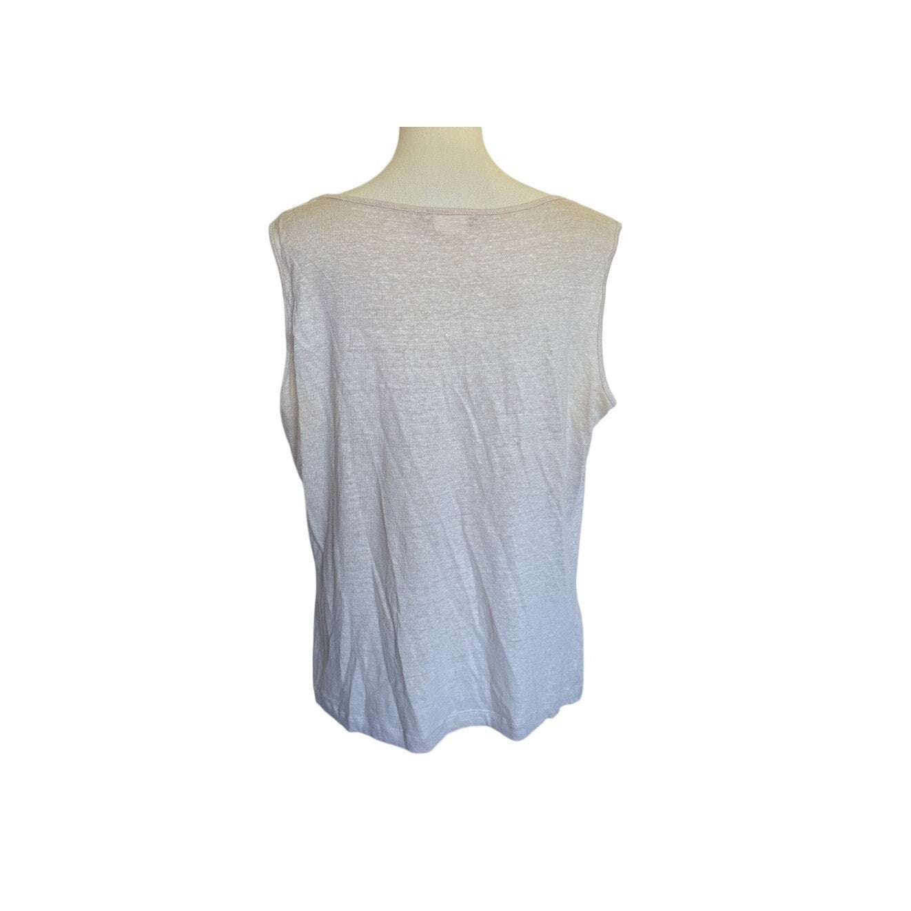 MARINA RINALDI Flax Linen Tank - Ivory - Size Large