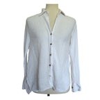 Michael Stars Leo Gauze Button Down Shirt - White - XS