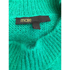 MAJE Millao Striped Knitted Sweater - Green Pastel - Size Small