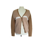 Maje Brushed Mohair V Neck Cardigan - Camel Tan - Size 2 / Medium