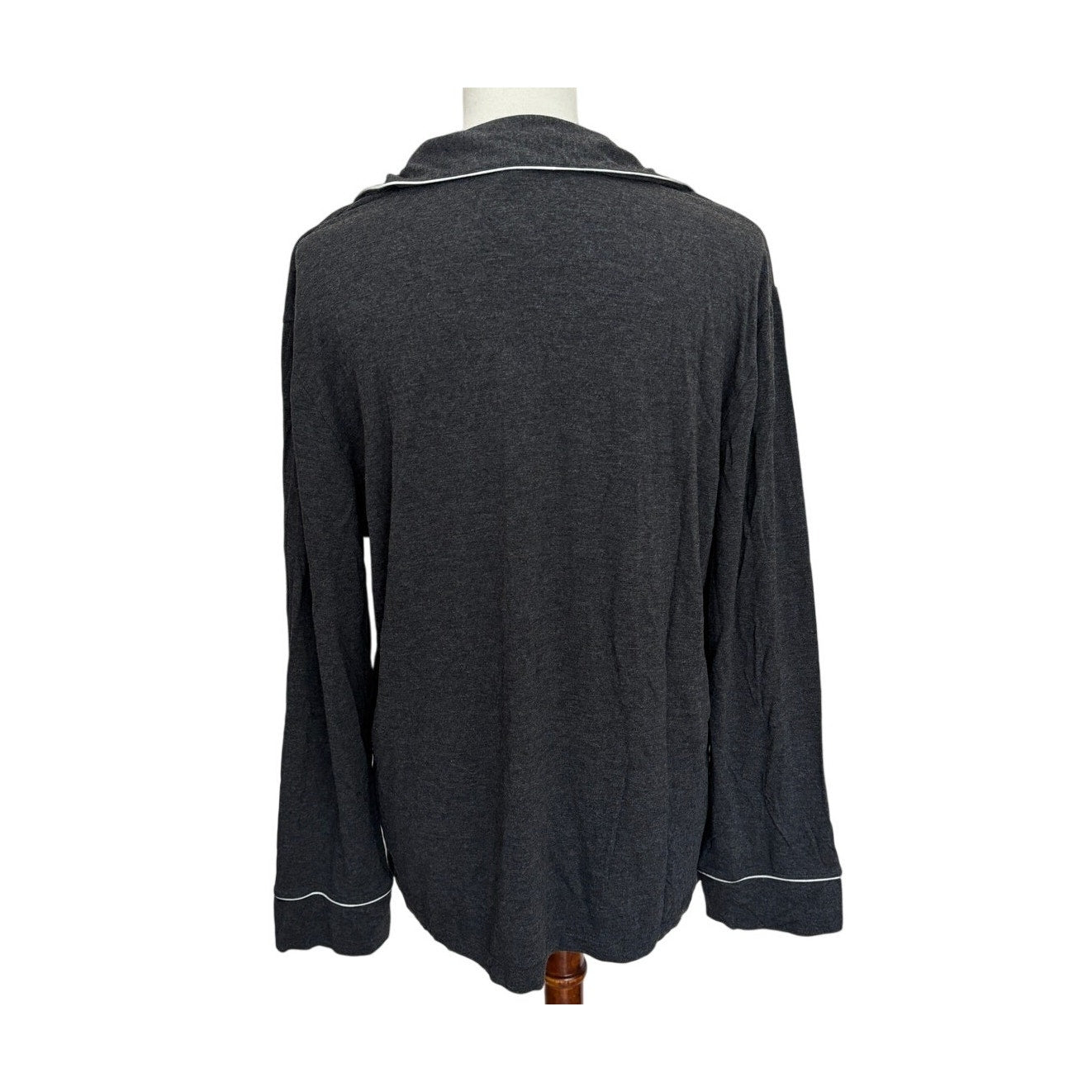 Eberjey William Pajama Top - Charcoal Heather/Ivory - Size Medium