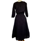 Mer St. Barth Women's Solange Pop Over Dress Midi Length - Black - S