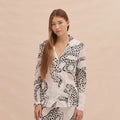 Desmond & Dempsey Long Sleeve Pajama Top - The Jag Cream - XS
