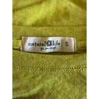 NATURAL LIFE Long Sleeve Embroidered Tee - Yellow and Brown - Size Small