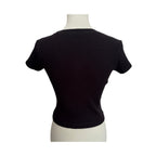 PERFECTWHITETEE Gabby Sweater Rib Short Sleeve Top
