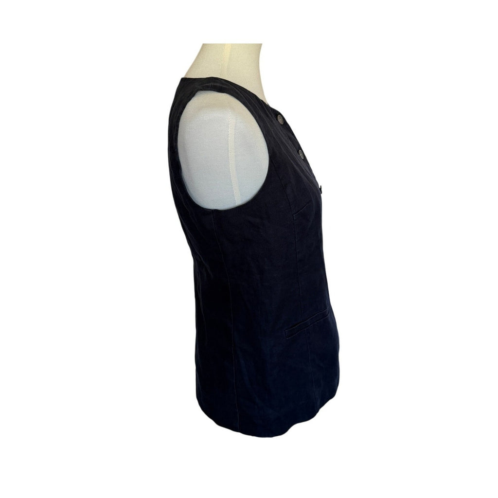 Alex Mill Liv Linen Vest - Navy Blue - Size Small