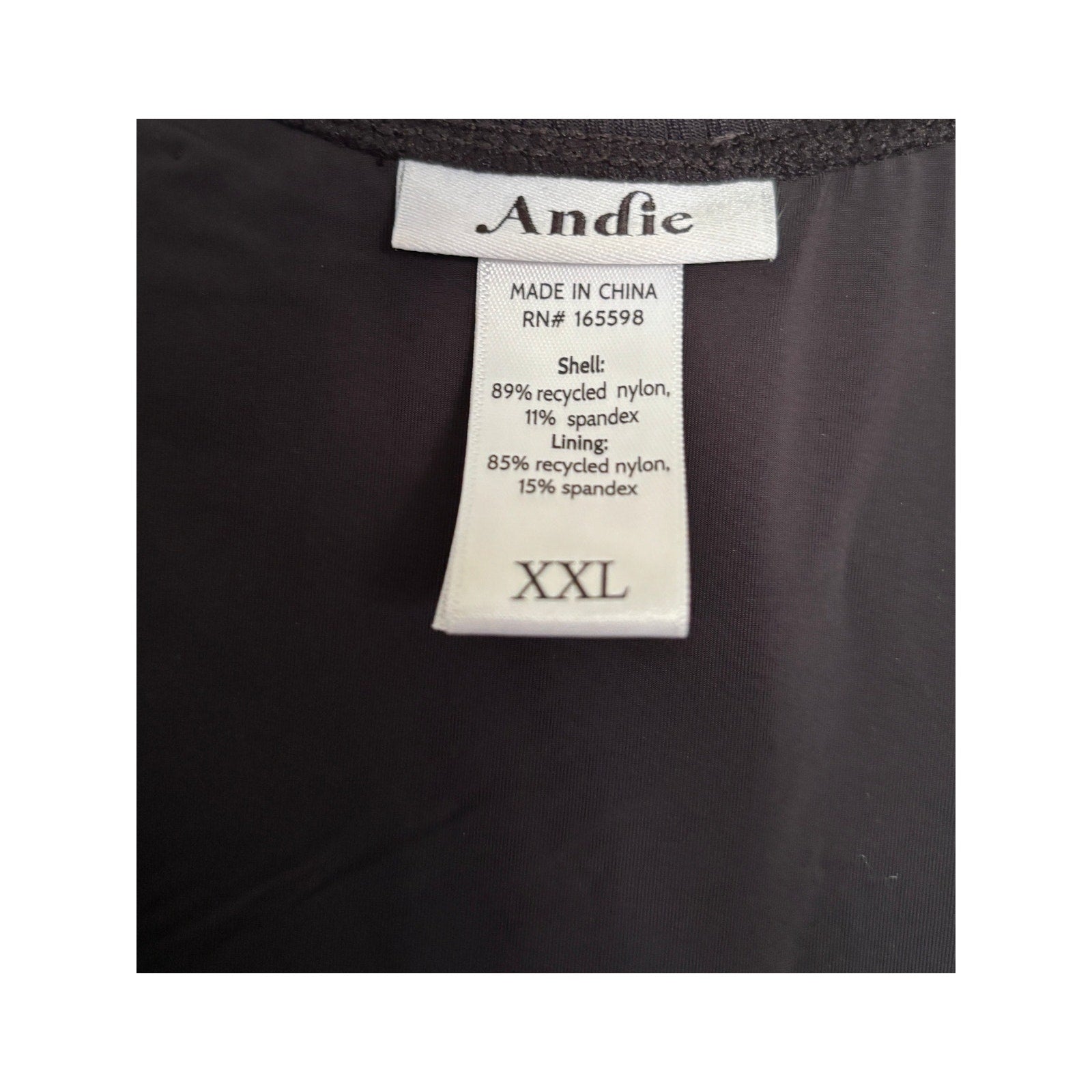 Andie The Malibu Ribbed One Piece Swimsuit - Black - Size XXL