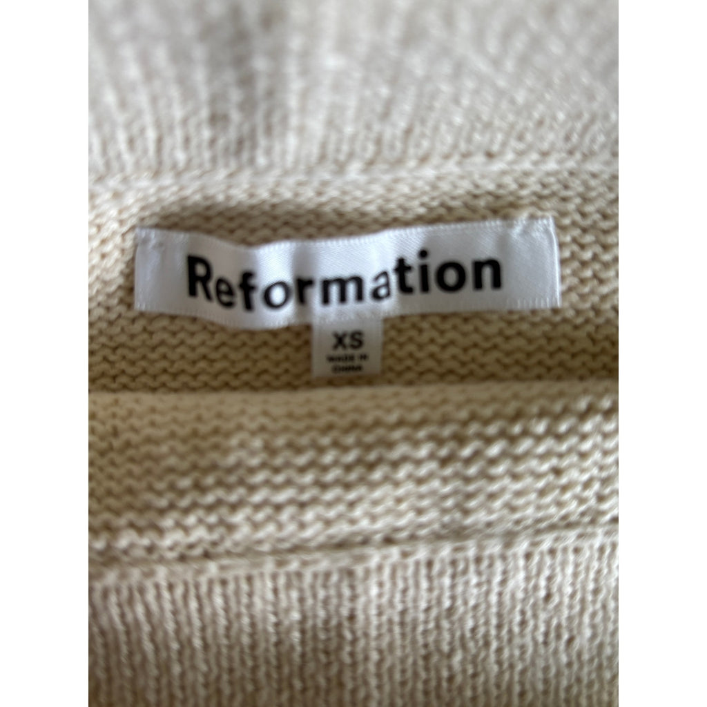 Reformation Carter Novelty Knit Skirt and Grayson Top Set - Cream - Size XS/S