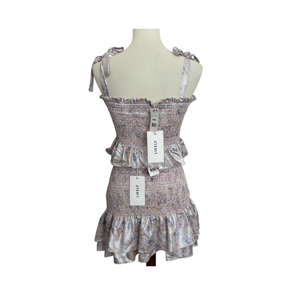 LIKELY Riviera Top & Kenzie Skirt Matching Set - Watercolor Silver - Size Small