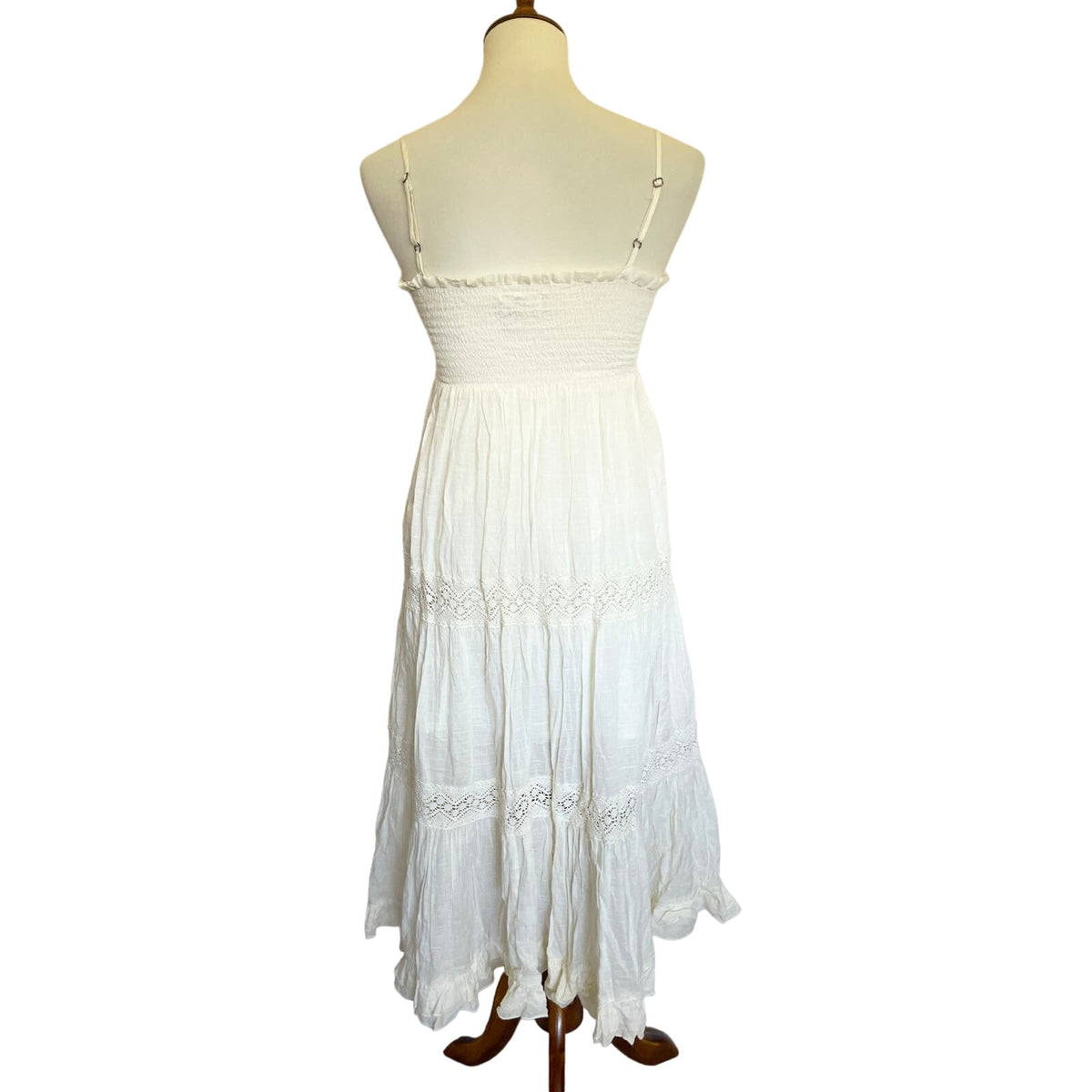 Denim & Supply Ralph Lauren Cotton Midi Baby Doll Dress - Cream - Size Small