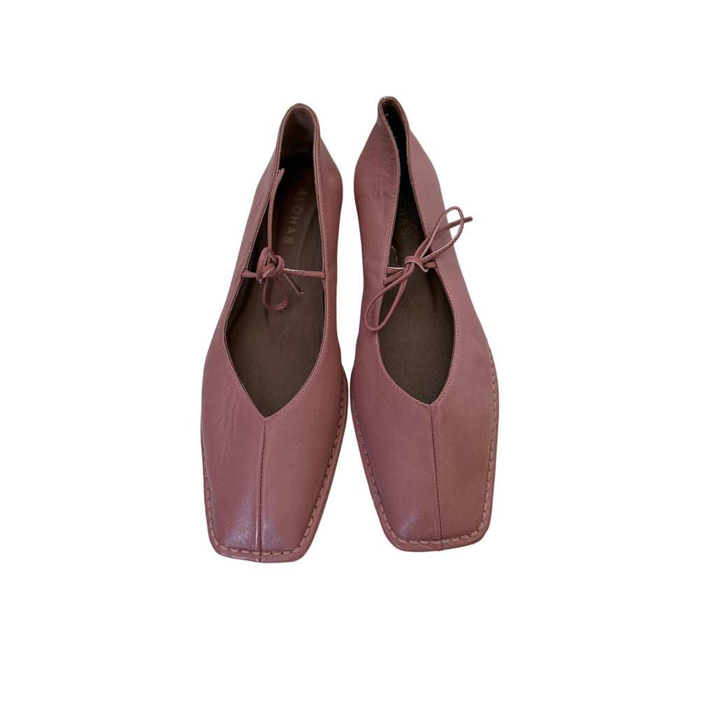 Alohas Sway Leather Flats - Pink - Size 39 US 8.5