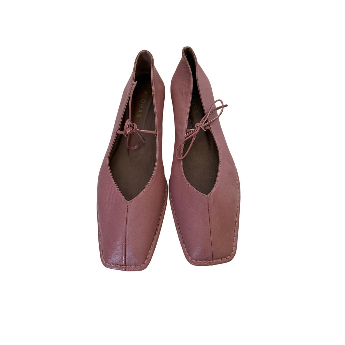 Alohas Sway Leather Flats - Pink - Size 39 US 8.5