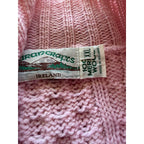Aran Crafts Pink Merino Wool Full Zip Cardigan Sweater - XXL